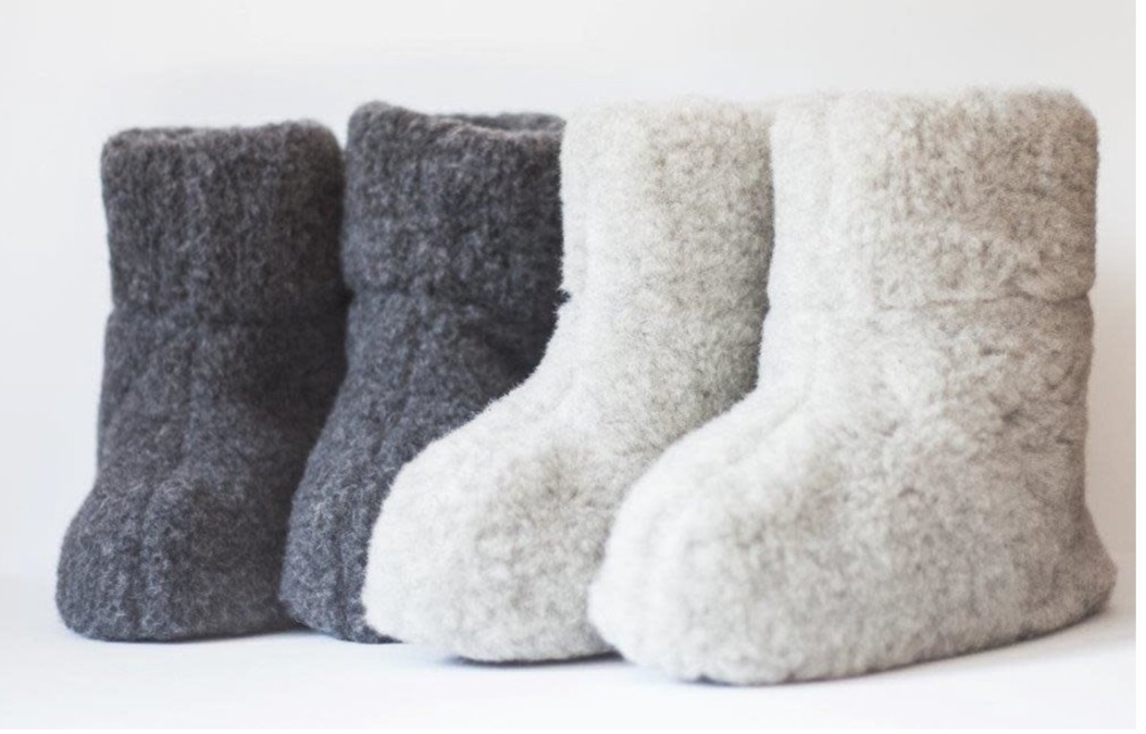 Schapenwollen sloffen - grijs